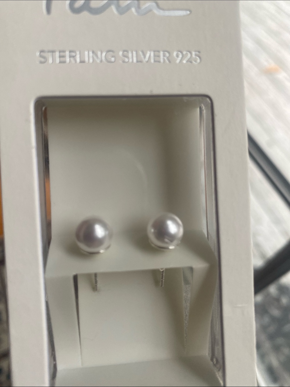 Sterling Silver 925 faux Pearl Stud Earrings NWT NIP